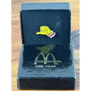 Vintage McDonald's Crew‎ Member 1 Year Service Lapel Pin w Presentation NIB